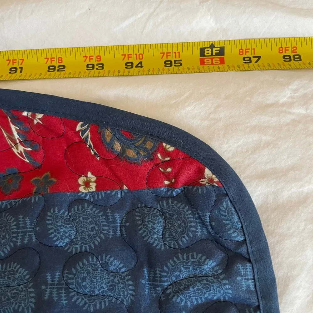 Beatrice Home Fashions Floral Quilted Coverlet Size King 81x96 Red Blue Asian